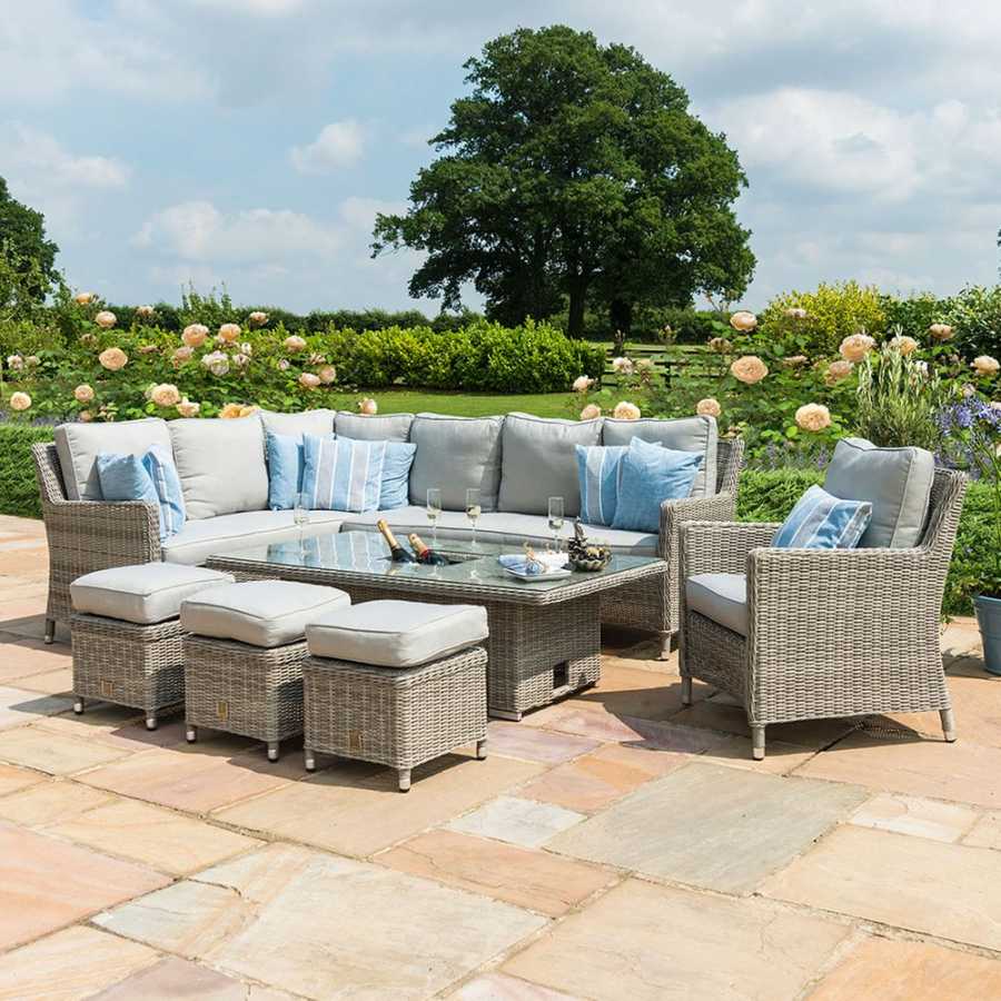 Maze Oxford 10 Seater Outdoor Corner Sofa Set With Rising Ice Bucket Table