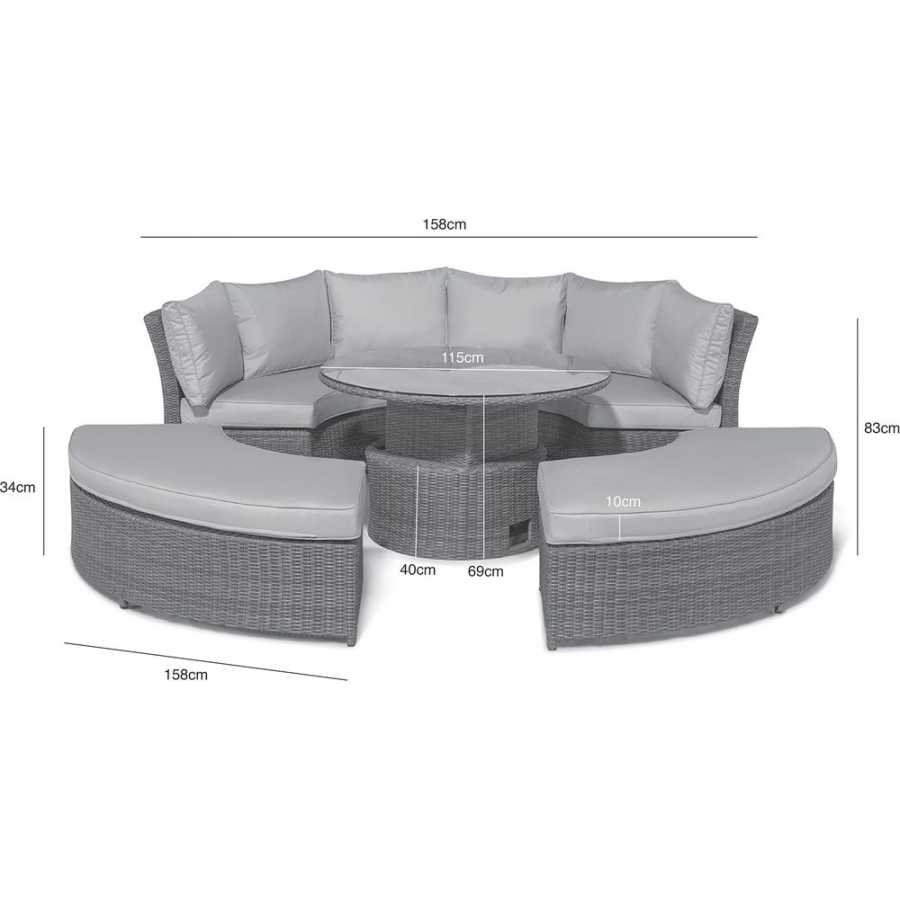 Maze Winchester Outdoor Sofa Set & Daybed With Rising Table