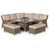Maze Winchester 10 Seater Outdoor Corner Sofa Set With Fire Pit Table