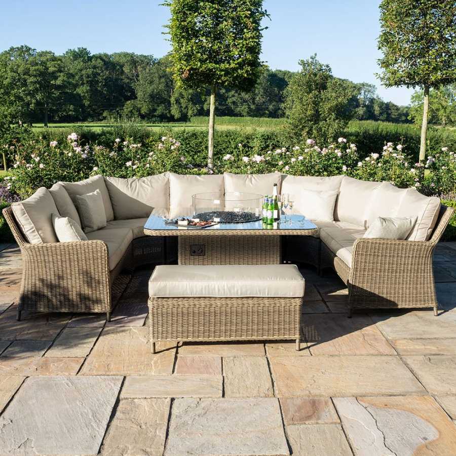 Maze Winchester U-Shaped Outdoor Sofa Set With Fire Pit Table