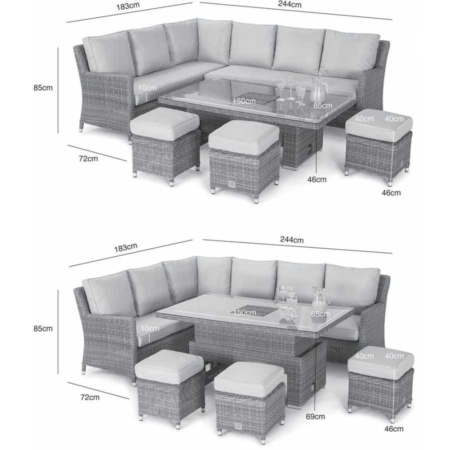 Maze Winchester 9 Seater Outdoor Corner Sofa Set With Rising Ice Bucket Table
