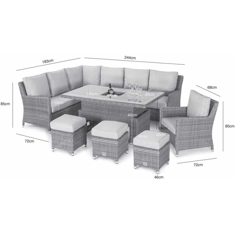 Maze Winchester 10 Seater Outdoor Corner Sofa Set With Rising Ice Bucket Table