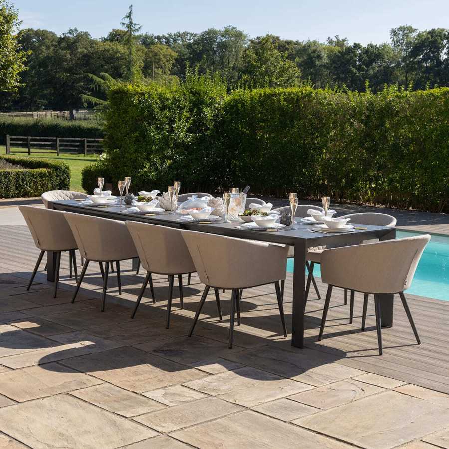 Maze Ambition Outdoor Dining Set With Extendable Table - Oatmeal