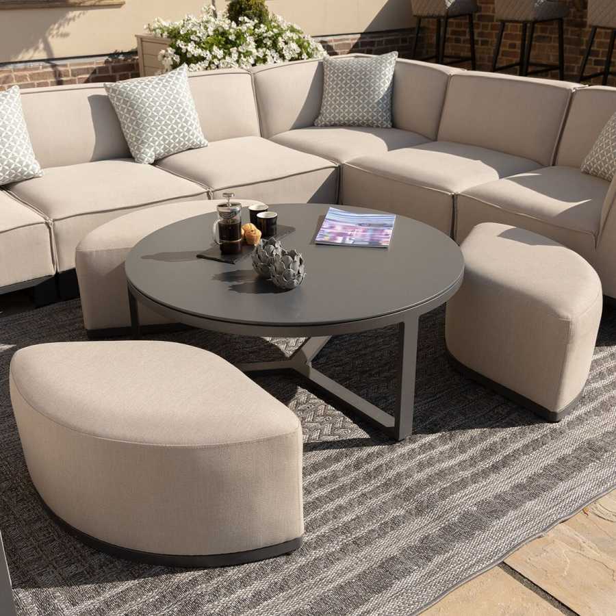 Maze Ibiza Outdoor Coffee Table With Footstools - Oatmeal
