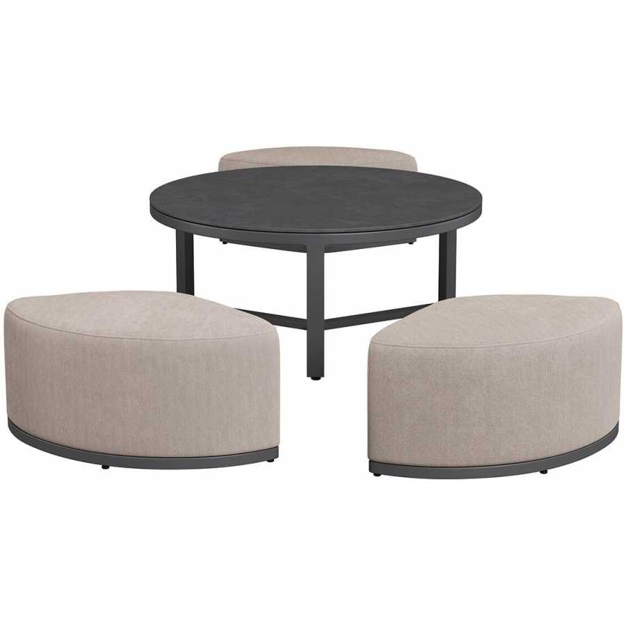 Maze Ibiza Outdoor Coffee Table With Footstools - Oatmeal