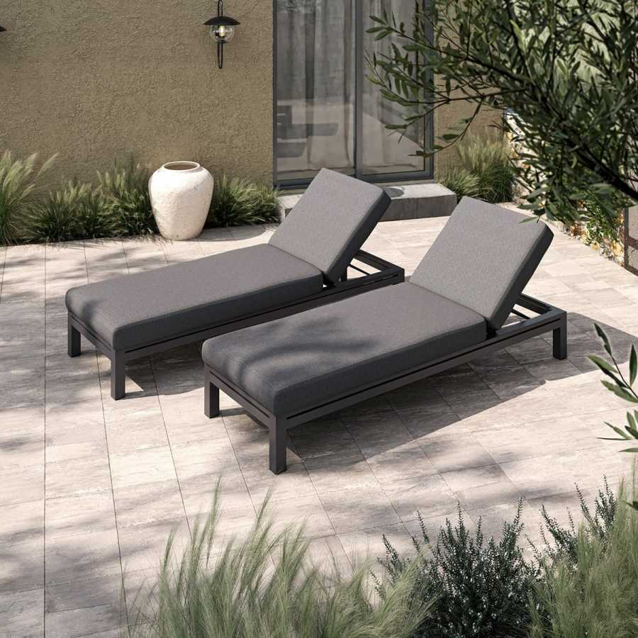 Maze Oslo Sun Lounger Set - Charcoal