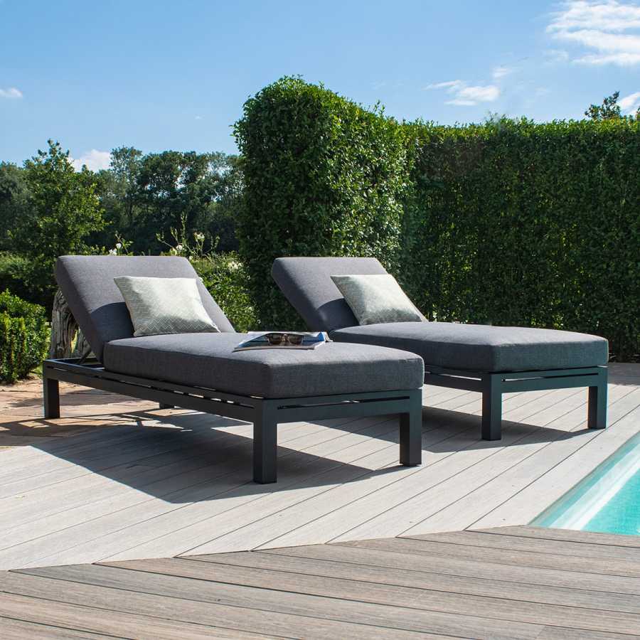 Maze Oslo Sun Lounger Set - Charcoal