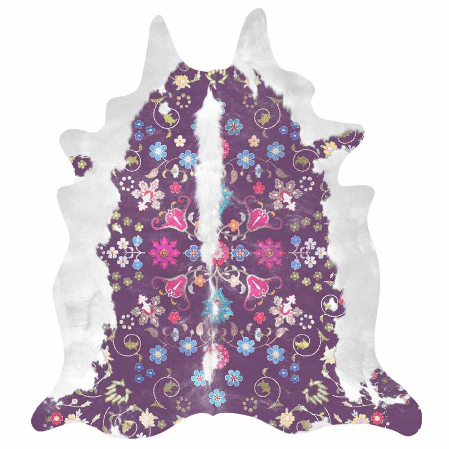 Mineheart Gypsy Cowhide Rug - Purple