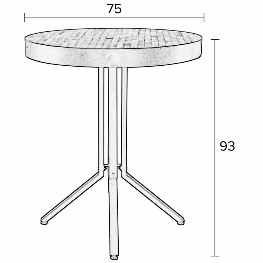 Naken Interiors Maze Round Bar Table - Small - Diagram