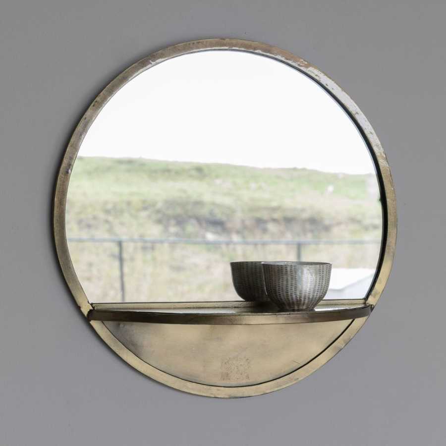 Naken Interiors Feyza Round Wall Mirror With Shelf