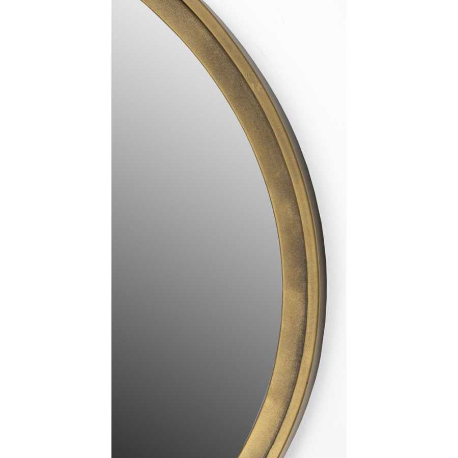Naken Interiors Matz Round Wall Mirror - Antique Brass