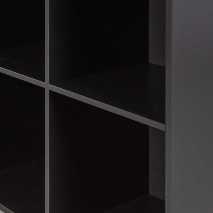 Naken Interiors Lower Case Four Open Modular Cabinet With Legs - Deep Black
