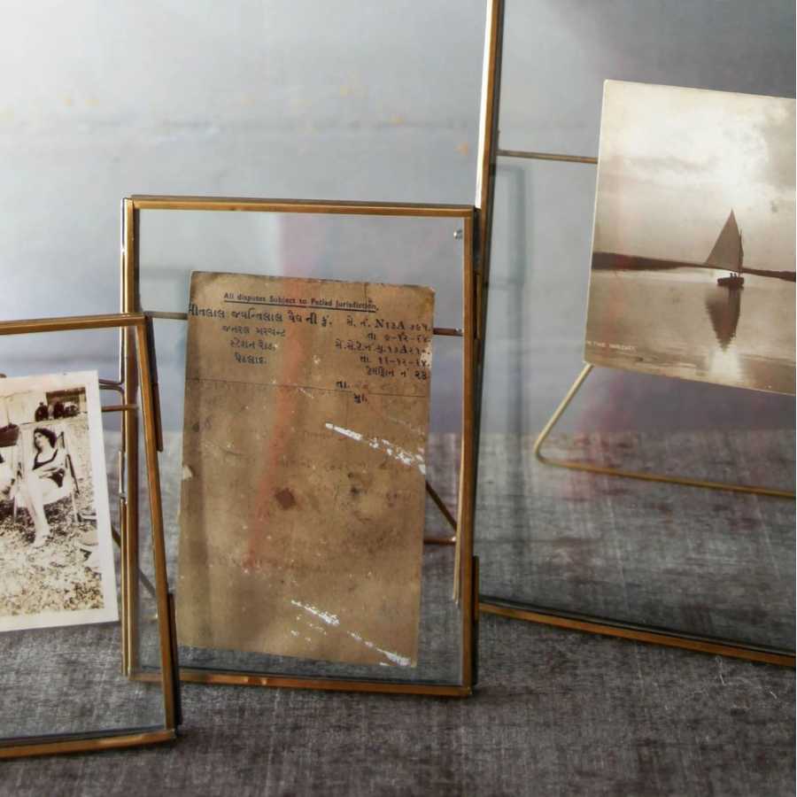 Nkuku Danta Leaning Photo Frame - Brass - Medium