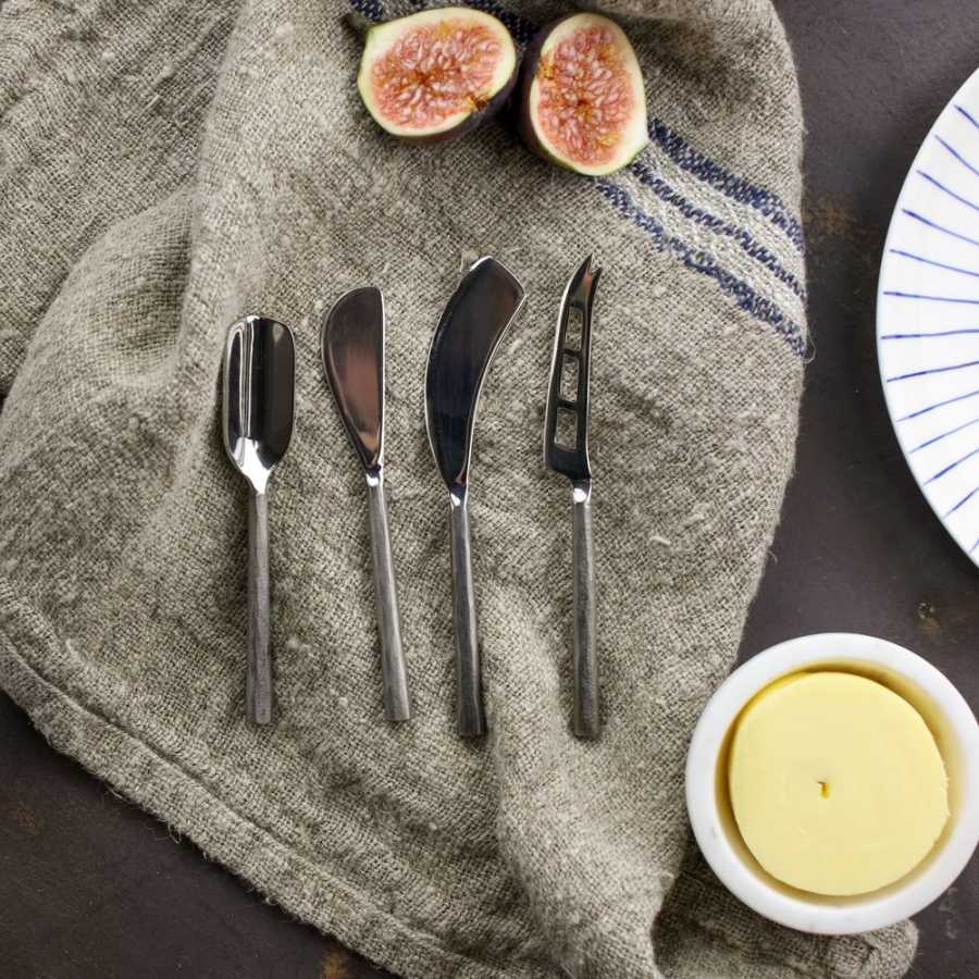 Nkuku Darsa Cheese Knives - Set of 4 - Silver