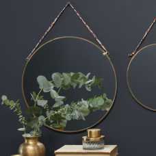 Nkuku Kiko Round Wall Mirror - Brass