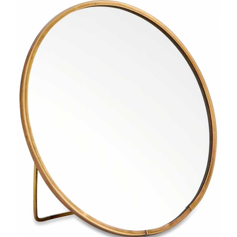 Nkuku Kiko Round Wall Mirror - Brass - Large