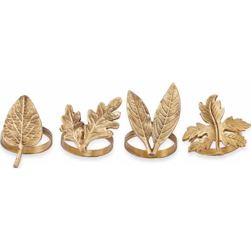 Nkuku Leaf Napkin Rings - Set of 4