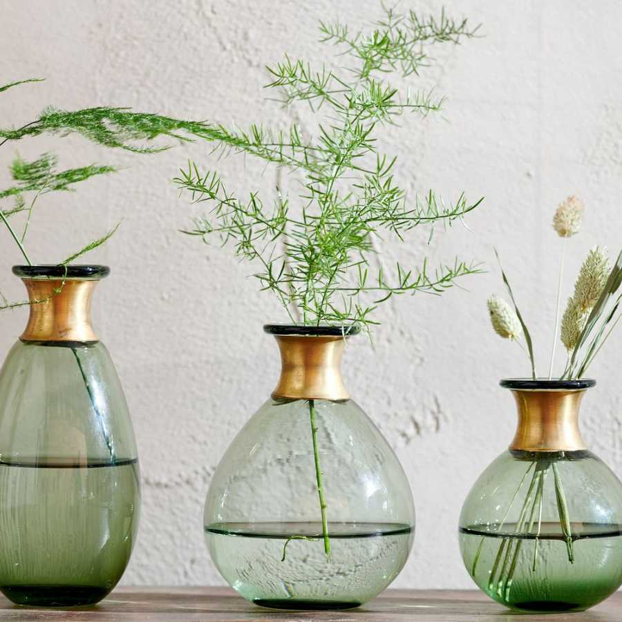 Nkuku Miza Mini Drop Vase - Green