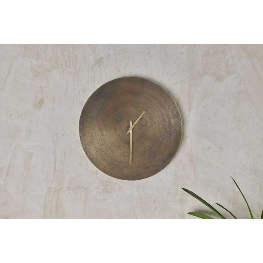 Nkuku Okota Wall Clock - Brass