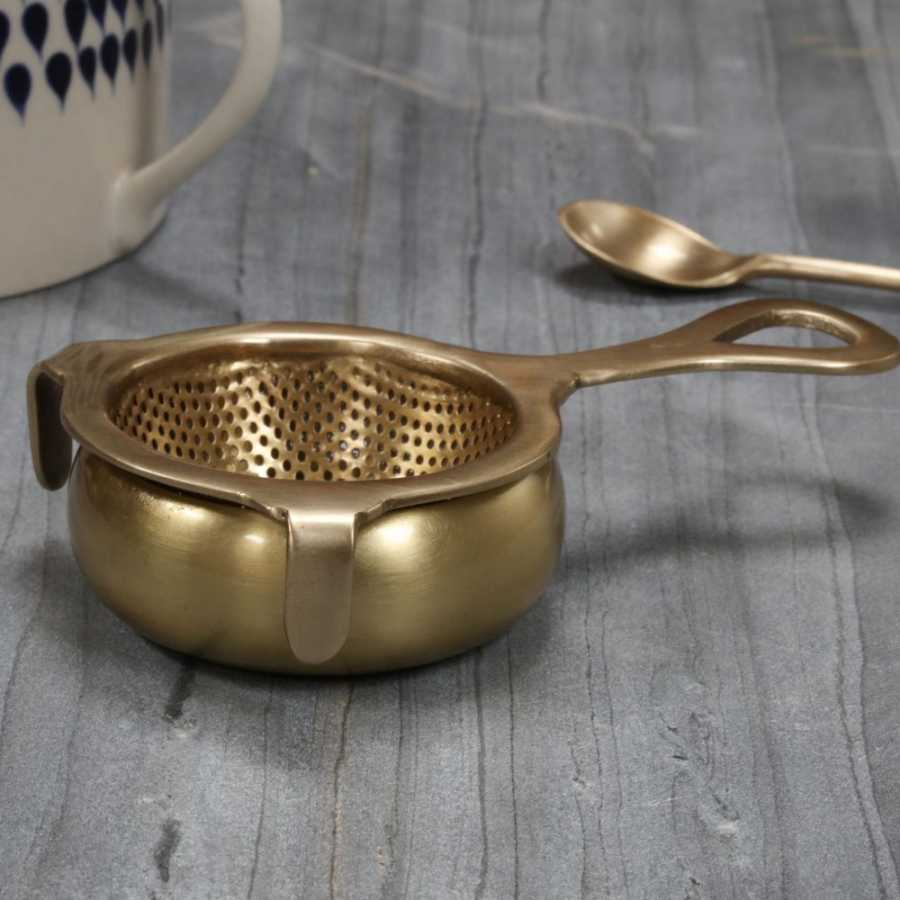 Nkuku Antique Brass Tea Strainer