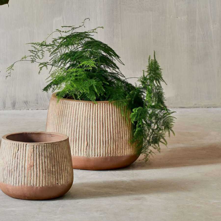 Nkuku Wampu Wide Planter - Terracotta - Medium