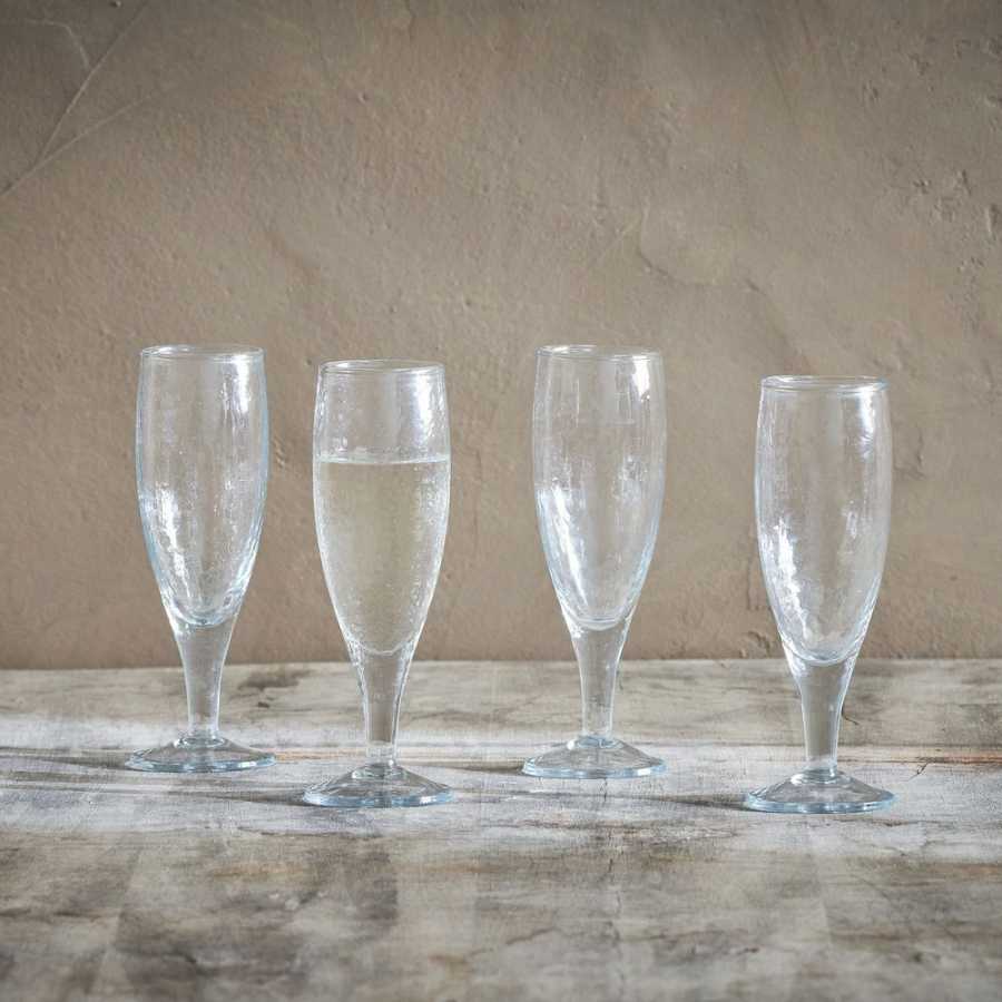 Nkuku Yala Champagne Glasses - Set of 4 - Clear