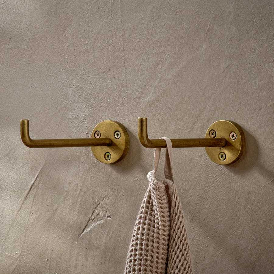 Nkuku Aniko Long Wall Hooks - Set of 2 - Brass