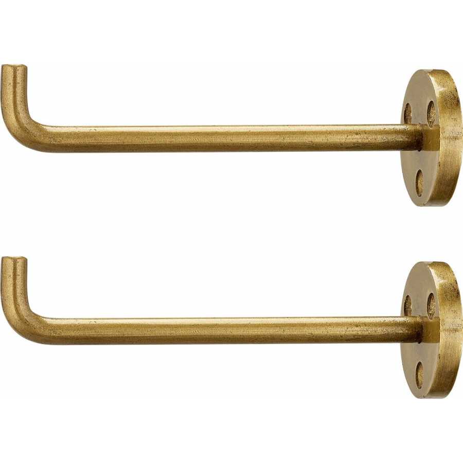 Nkuku Aniko Long Wall Hooks - Set of 2 - Brass