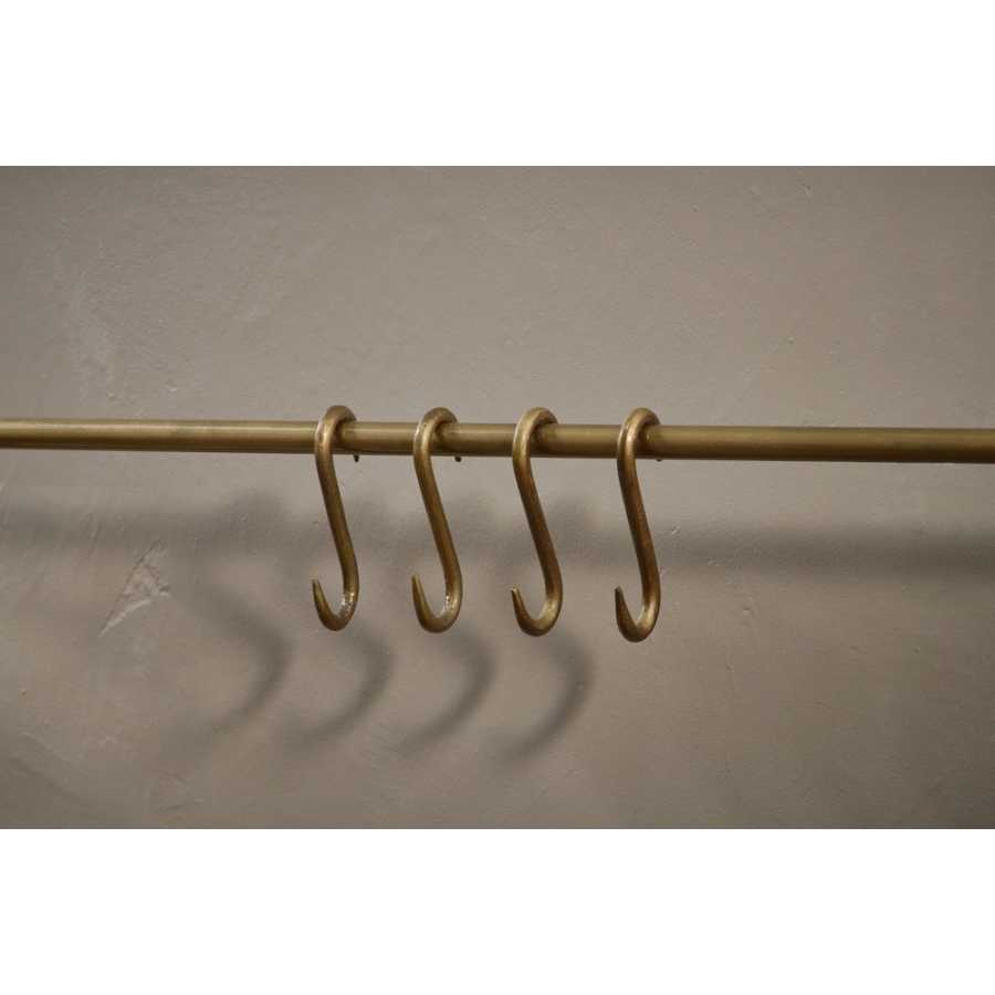 Nkuku Laila Hangrail Hooks - Set of 4 - Brass