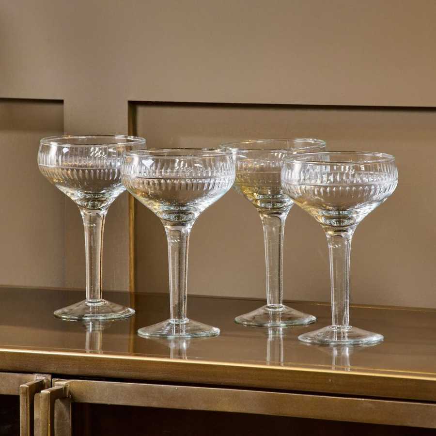 Nkuku Mila Champagne Glasses - Set of 4 - Clear