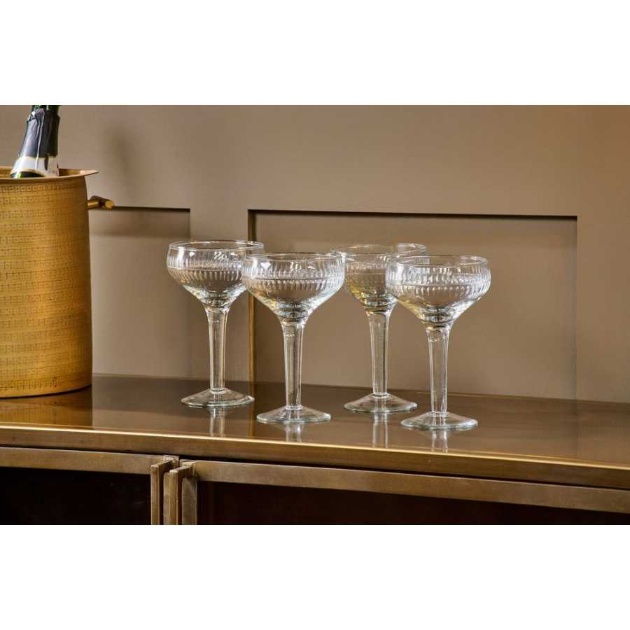 Nkuku Mila Champagne Glasses - Set of 4 - Clear
