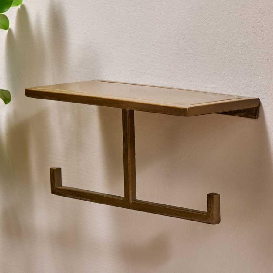 Nkuku Mahi Toilet Roll Holder With Shelf