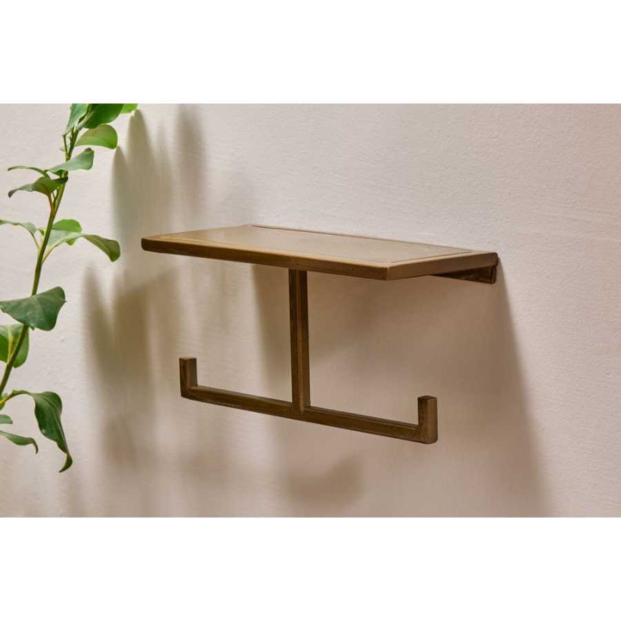 Nkuku Mahi Toilet Roll Holder With Shelf