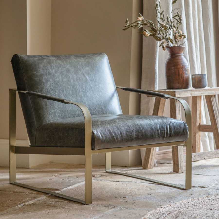 Nkuku Adra Lounge Chair - Moss Green