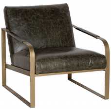 Nkuku Adra Lounge Chair - Moss Green