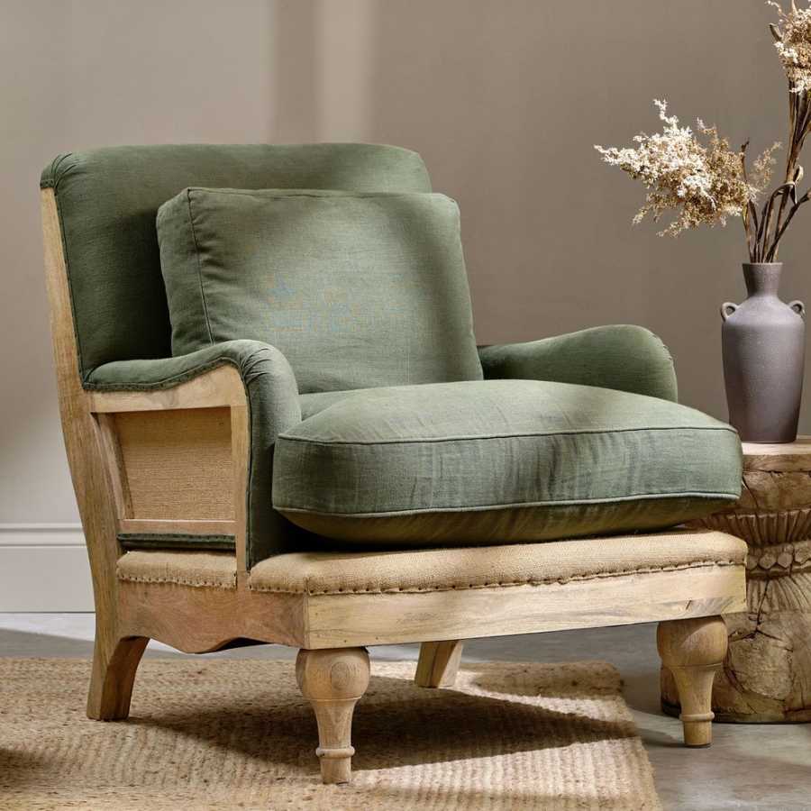 Nkuku Abe Armchair - Olive