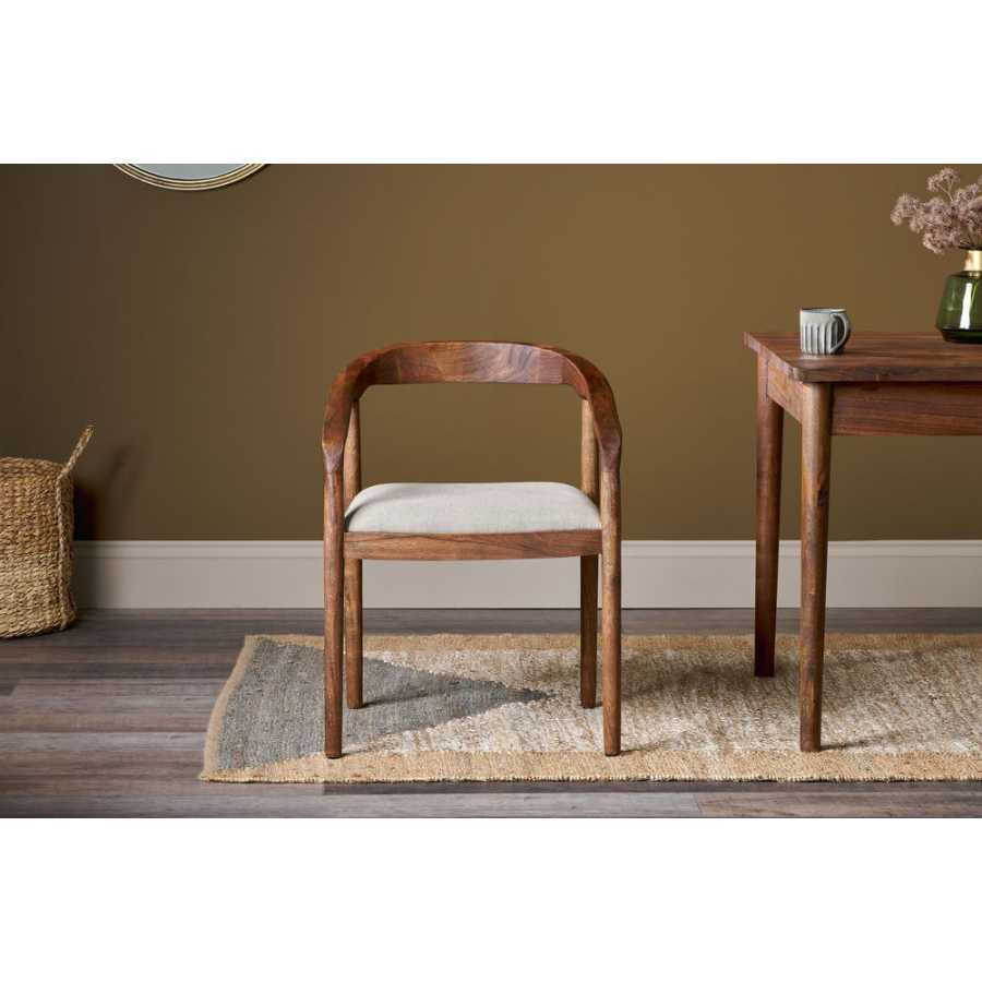 Nkuku Anbu Dining Armchair - Walnut & Linen