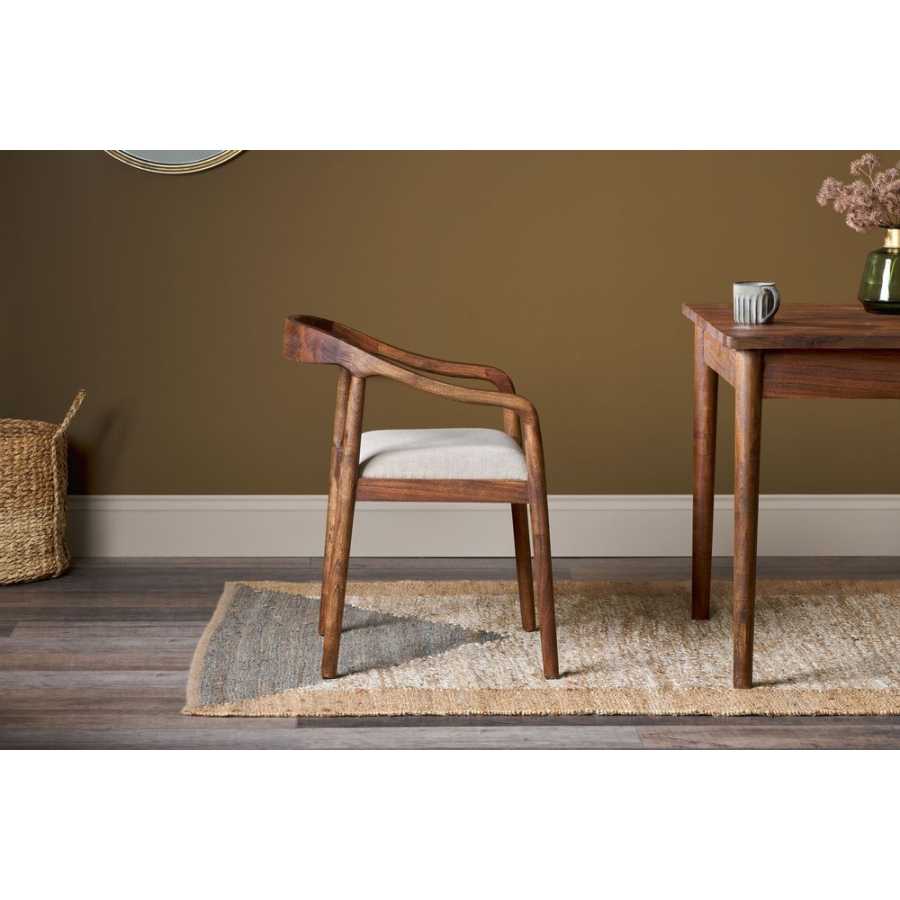 Nkuku Anbu Dining Armchair - Walnut & Linen