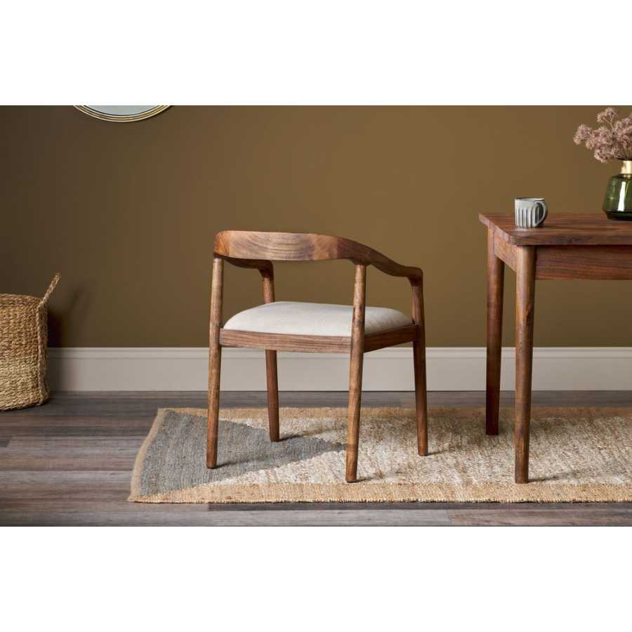 Nkuku Anbu Dining Armchair - Walnut & Linen