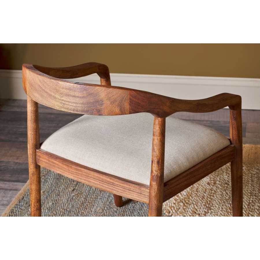 Nkuku Anbu Dining Armchair - Walnut & Linen