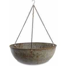 Nkuku Abari Hanging Planter - Aged Zinc