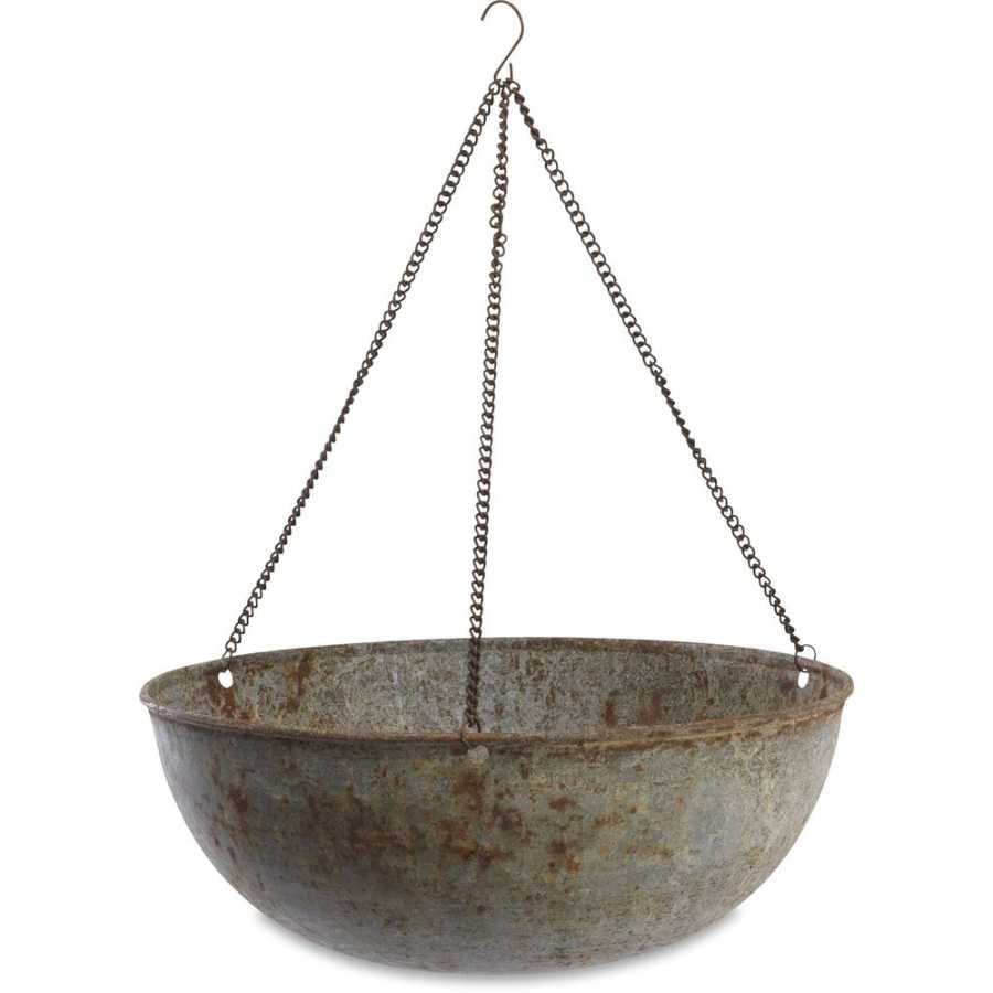 Nkuku Abari Hanging Planter - Aged Zinc - Small