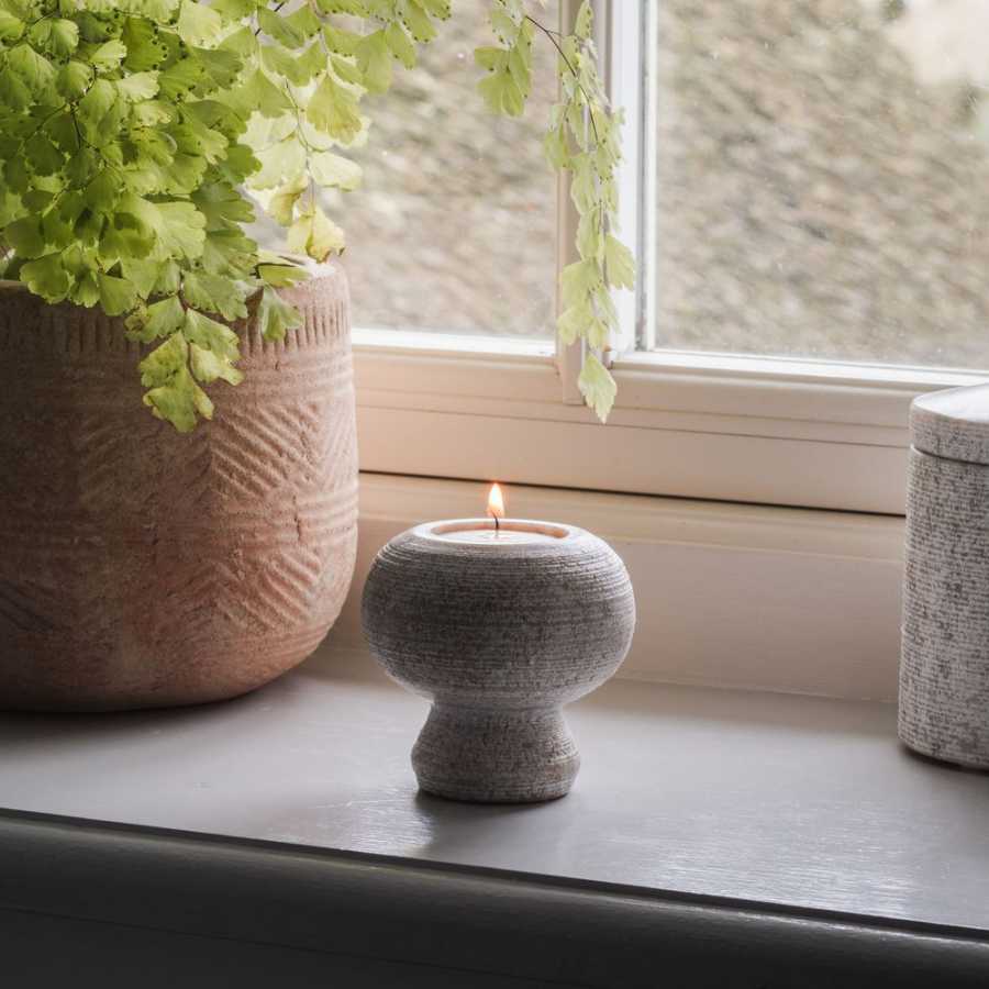 Nkuku Asana Tealight Holder - Brown