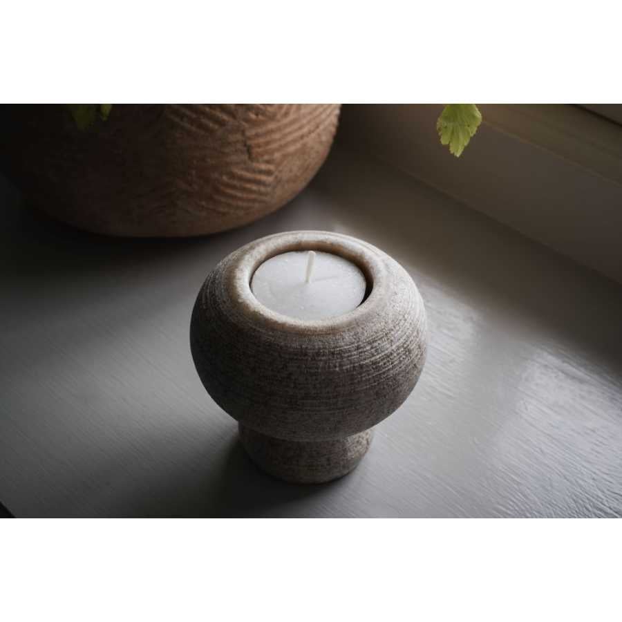 Nkuku Asana Tealight Holder - Brown