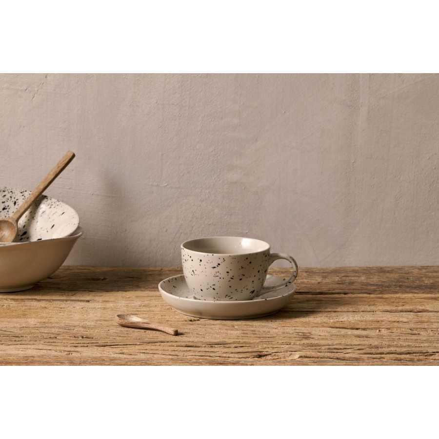 Nkuku Ama Tea Cup & Saucer - Black & White