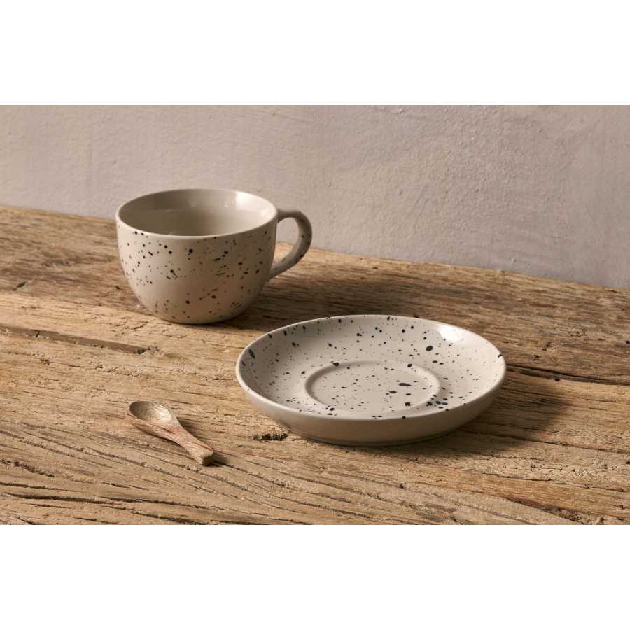 Nkuku Ama Tea Cup & Saucer - Black & White