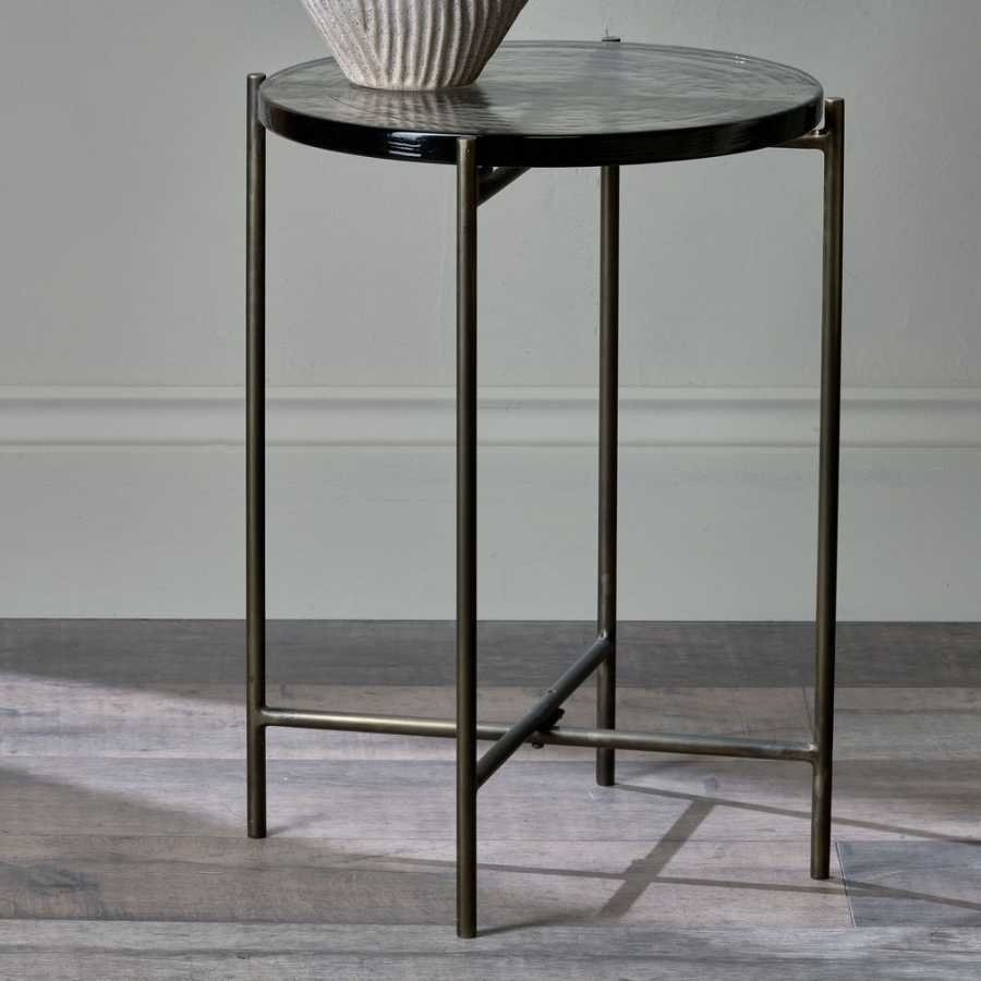 Nkuku Aluva Side Table - Antique Brass