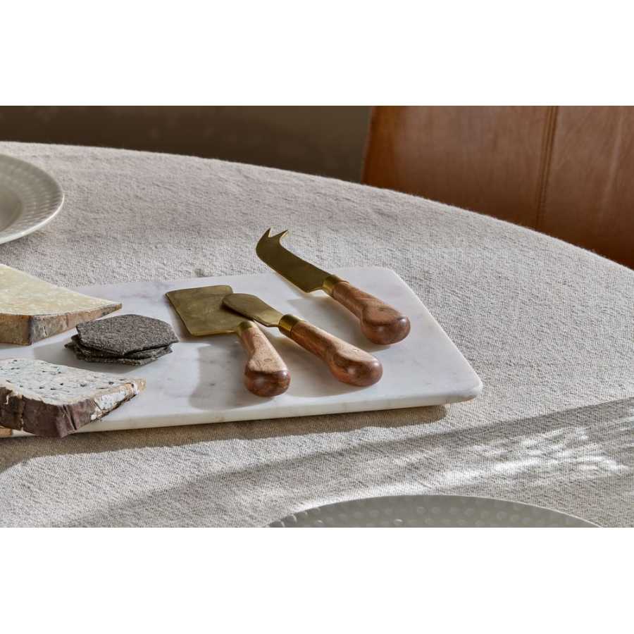 Nkuku Maram Cheese Knives - Set of 3 - Natural & Gold