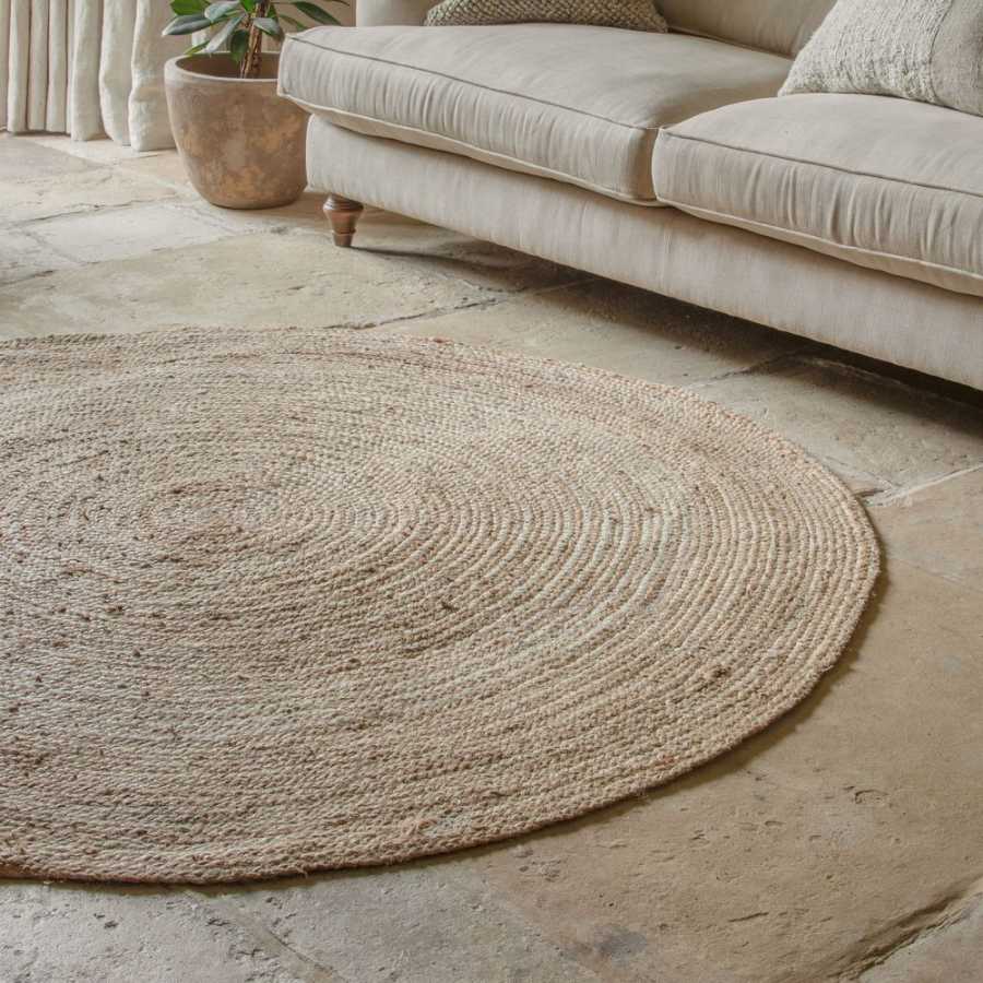 Nkuku Braided Round Rug - Natural