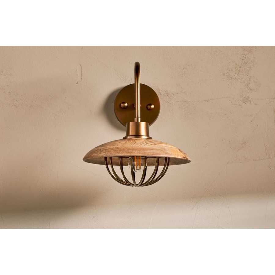 Nkuku Chakai Wall Light - Natural & Antique Brass